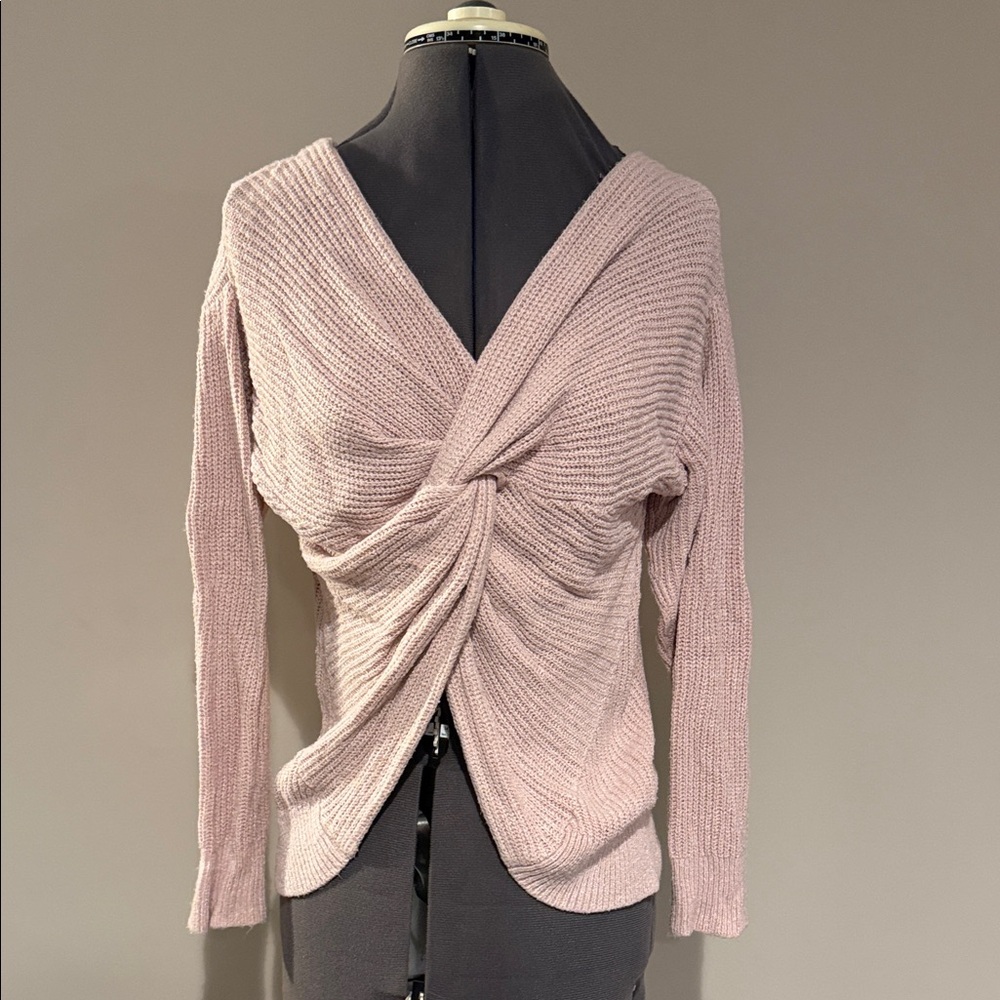 Market & Spruce Twist-Front Knit Sweater - Blush